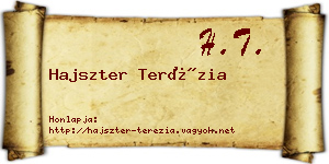 Hajszter Terézia névjegykártya